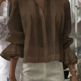 NORA | Bluză Elegantă din Bumbac Plisată