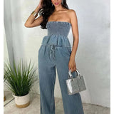 ISLA – SET STILAT DIN DENIM FORMAT DIN DOUĂ PIESĂ