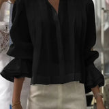 NORA | Bluză Elegantă din Bumbac Plisată