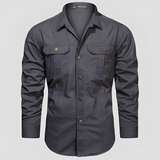 Ranulph - Cămașă bărbătească cu buzunare și mâneci lungi