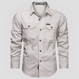 Ranulph - Cămașă bărbătească cu buzunare și mâneci lungi