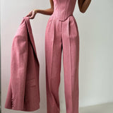 Grace | Set din Trei Piese cu Sacou cu Două Rânduri de Nasturi