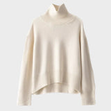 Elena™ - Pulover din Cashmere Pur cu Guler Înalt