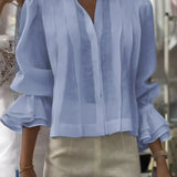 NORA | Bluză Elegantă din Bumbac Plisată