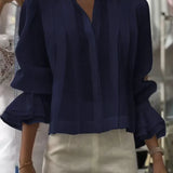 NORA | Bluză Elegantă din Bumbac Plisată