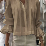 NORA | Bluză Elegantă din Bumbac Plisată